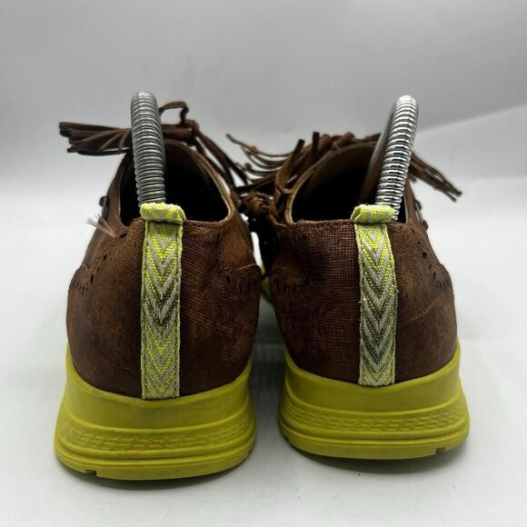 Velez Oxford Shoes Mens 8 Brown/Yellow Leather Wingtip Lace Up Colombian Made - Picture 7 of 15